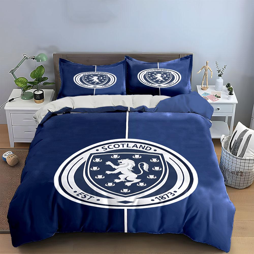 Set Biancheria da Letto Emblema Scozia Set Copripiumino Copripiumino Federe (1 * Copripiumino 2 * Federe, senza piumino)