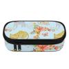 Pencil Pouch 300D Polyester High Capacity Smooth Zipper with Main Compartment Mesh Pocket and Pen Slots for Student Stationery