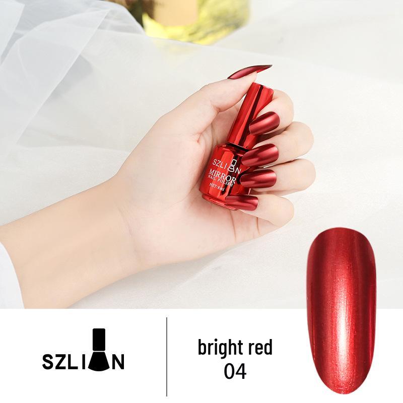 Long-Lasting Silver Metallic Mirror Nail Polish, Multicolor Glossy Finish