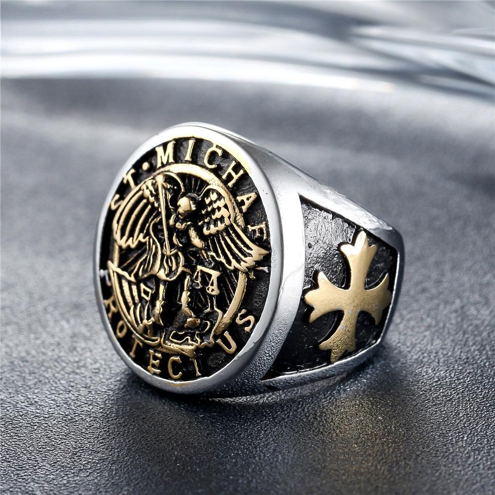 European and American Personality Retro Cross Angel Men's Ring Jewelry Wear and Match Accessories