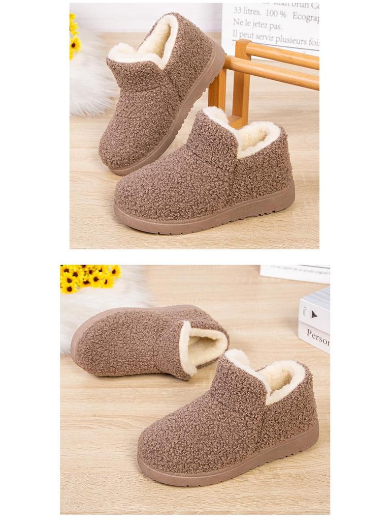 Women's Plush Teddy Fur High-Top Snow Boots - Thick Sole & Warm Winter Fashion