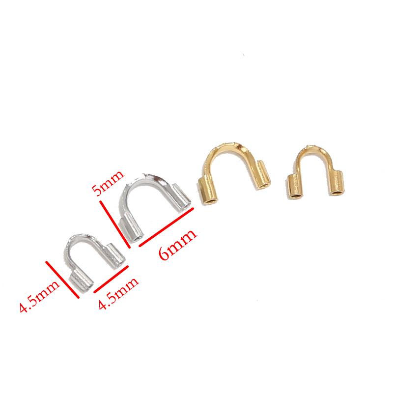 100pcs Stainless Steel Wire Protectors Wire Guard Guardian Protectors Loops U Shape Clasps Connectors For DIY Jewelry Making