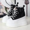 Fashion Small Super High Heel 13cm Frosted Leather High-top Shoes Women's Autumn and Winter New Velvet Muffin Platform Casual Sneakers