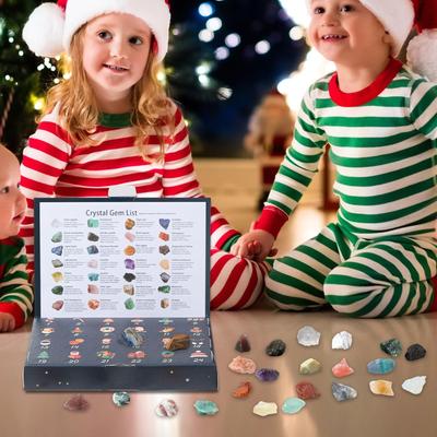 Christmas Countdown Calendar 2025 Rock Minerals Collection 24 Day Ore Minerals For Adults Men Women Girls Boys Teens Home Party