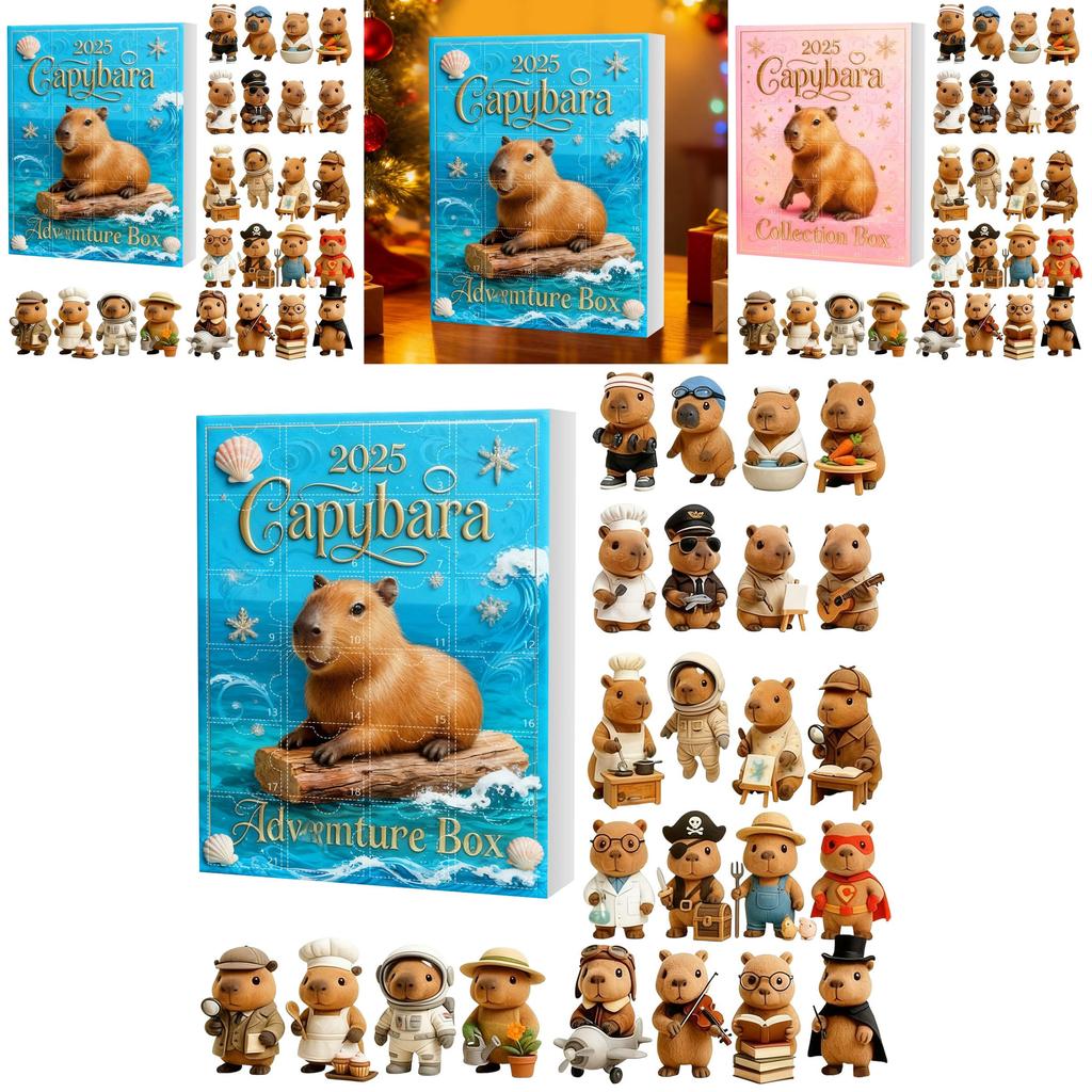 Christmas Capybara Countdown Blind Box With Mini Acrylic Pendant For Holiday Gift Exchange