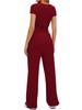 Solid Color Casual Long Sleeve Set Top High Waisted Wide Leg Pants Sportswear