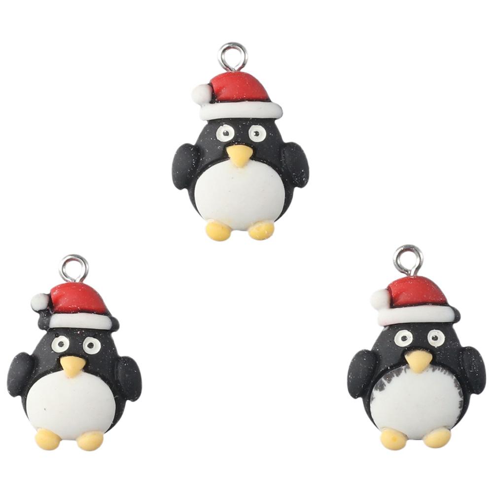 20X25mm Animal Pendant Resin Cartoon Penguin Pendant Charms Light Weight   For Earring