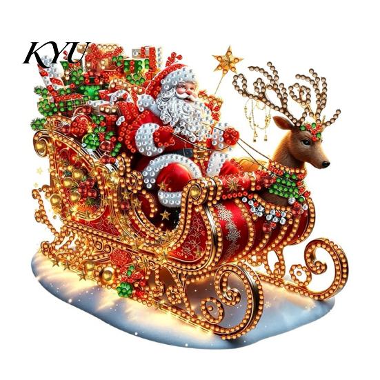 Educatieve Kunstactiviteit Kerst Faux Diamant Kit, Kerstman Sneeuwpop Hangend Ornament DIY Huisdecoratie Projecten Acryl Hanger met Strass Steentjes Knutsel Kit