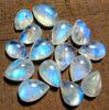 Natürlicher Regenbogenmondstein Birnen Cabochon Edelstein | Blauer Flash Tropfen Form Loser Stein zur Schmuckherstellung