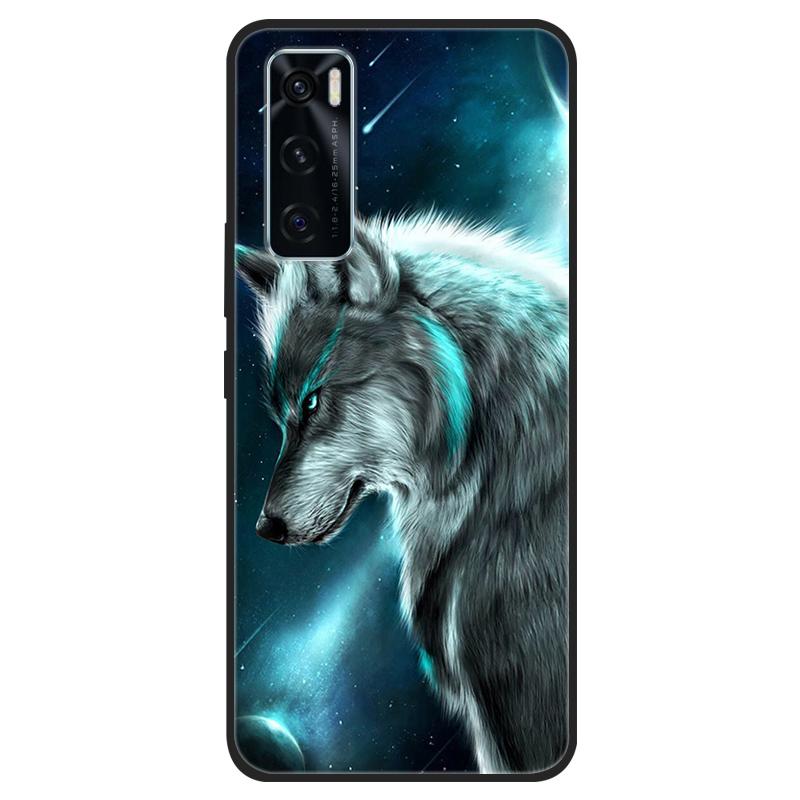 For Vivo V20 SE Case V20SE Silicone Cat Painted Soft Black Cover for VivoV20 V20SE V2022 V2023 Cover TPU Coque Protective Capa