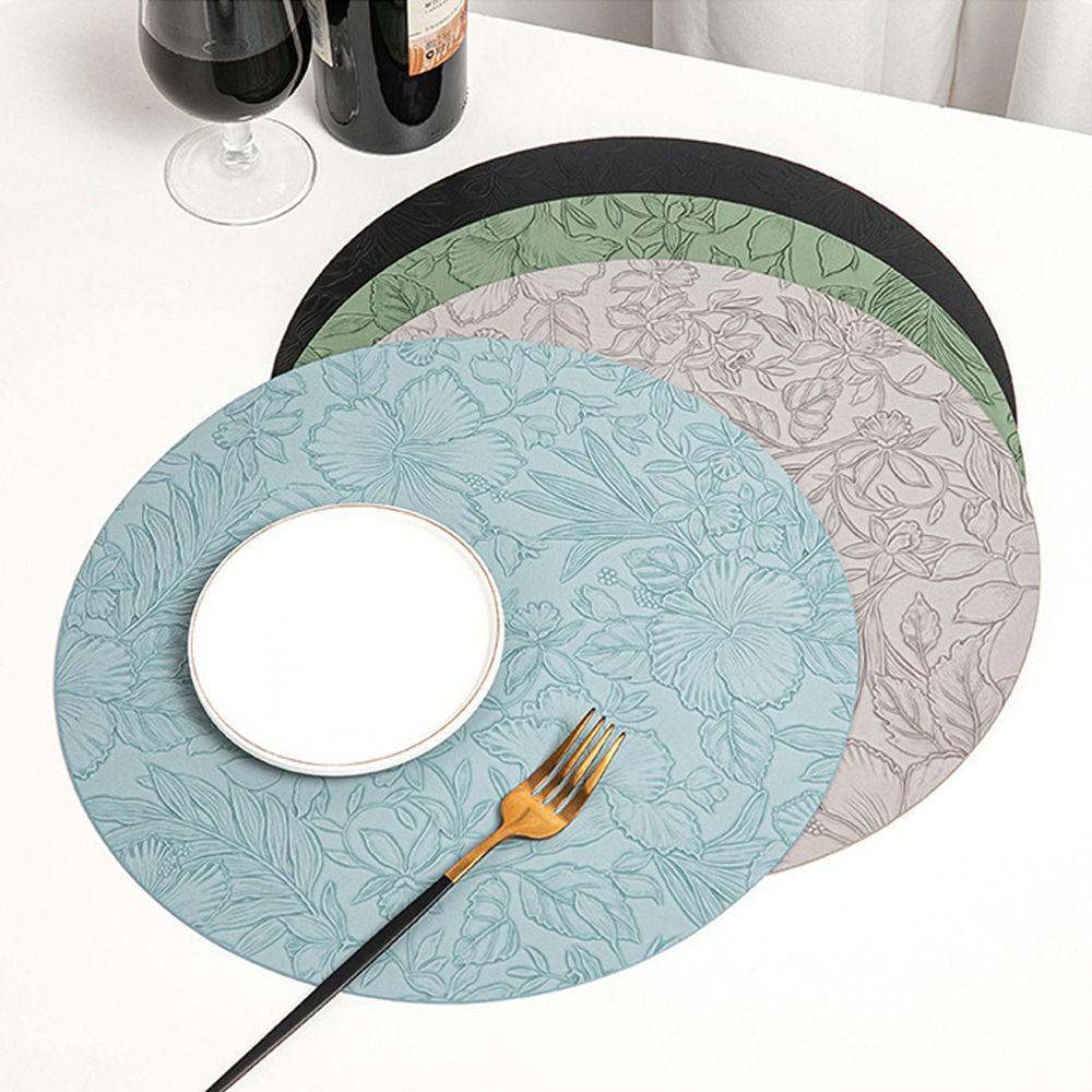 Anti Slip Placemats PU Leather Coaster High Quality Dining Table Place Mats  Household