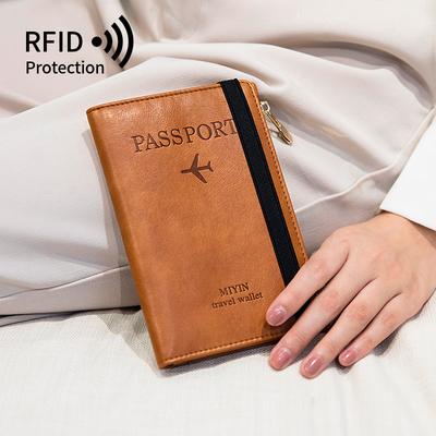 RFID Retro Business Passport Set for Women and Men PU Leather Passport Clip Multi Functional Credit Card HolderTravelAccessories