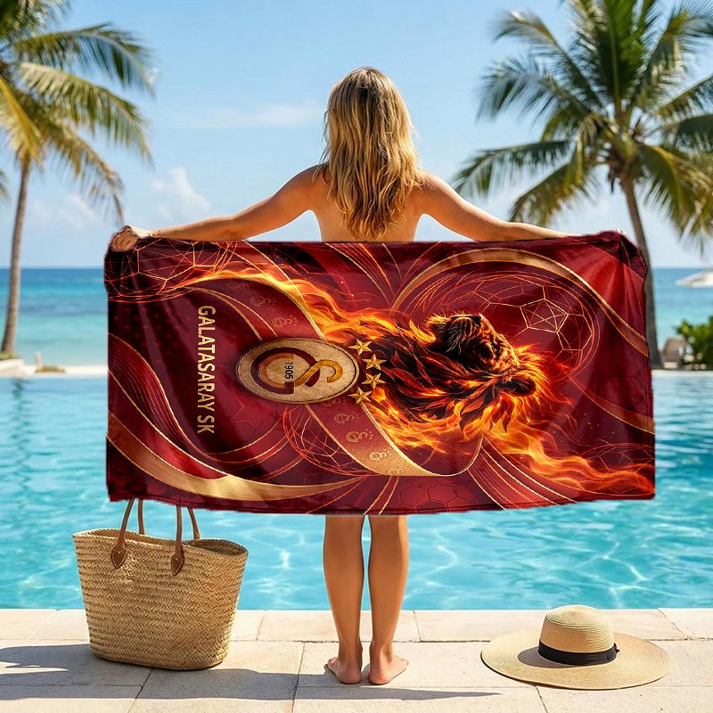 Stampa FC Galatasaray Asciugamano da Spiaggia Quick Dry Microfibra Assorbente Portatile da Viaggio Asciugamano per Nuoto