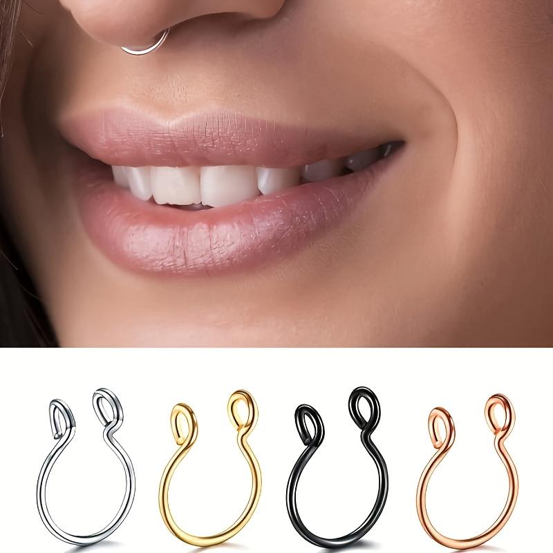 

U-shaped nose ring accessories nose clip vacuum plating, puncture jewelry 4PCS