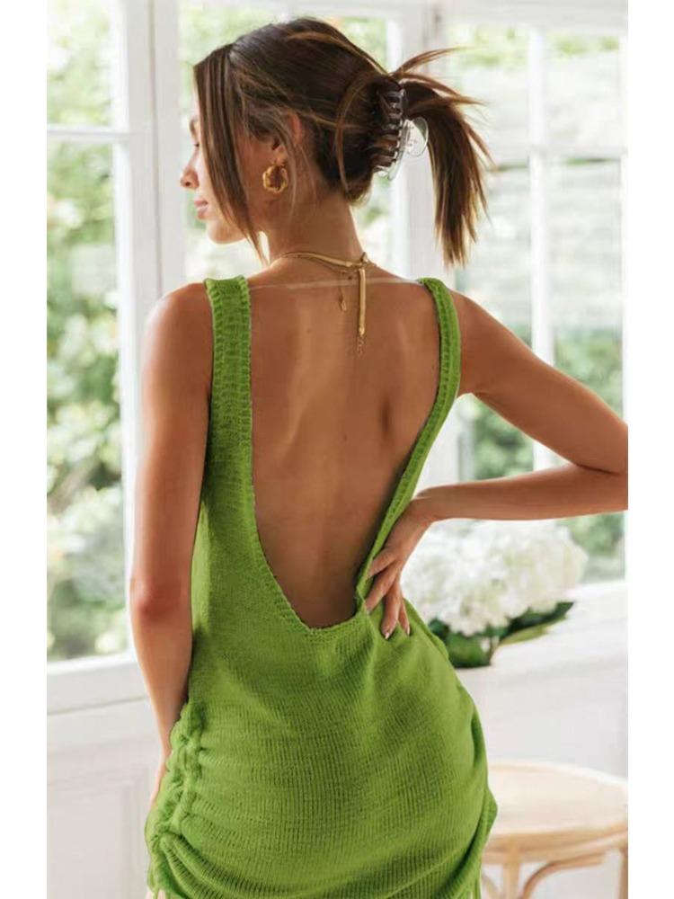 Dámské Sexy Pletené Plážové Bikini Cover-up Bez Zad Letní Pohodlné Šaty Lehké Vysoce Rozpoznatelné Elegantní s Lichotivým Chic Šaty