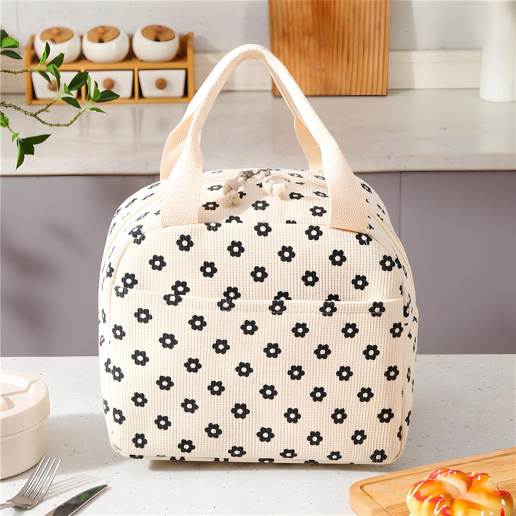 Lunch Bag for Women Men Cute Corduroy Lunch Tote Bags  Large Capacity Reusable Insulated Cooler for Work Picnic or Travel