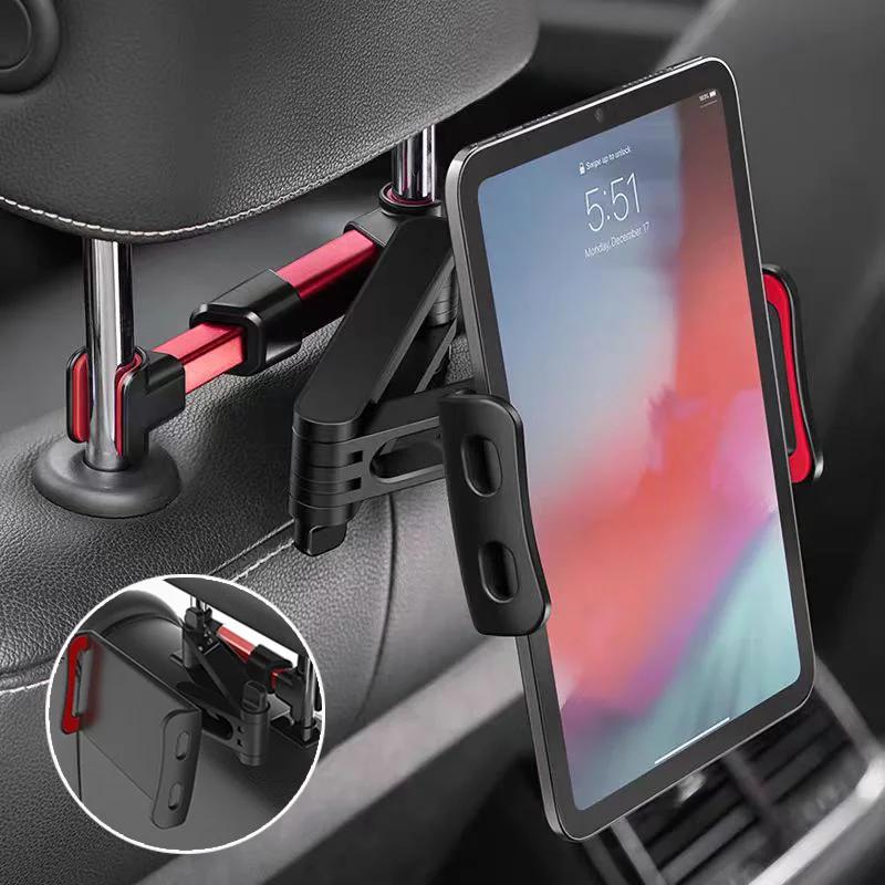 Car Universal Rear Seat Headrest Stand For IPad Air 4-11 Inch 360 Swivel Mini Tablet Automatic Car Phone Holder Auto Accessories