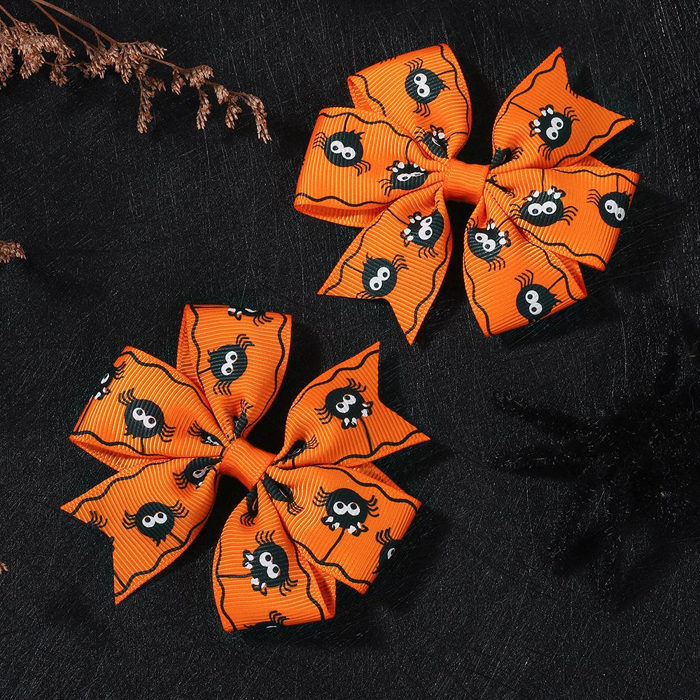 Popular Children'S Hair Accessories Set Accessories Halloween Ribbed Bow Hairpin Children'S Accessories 638