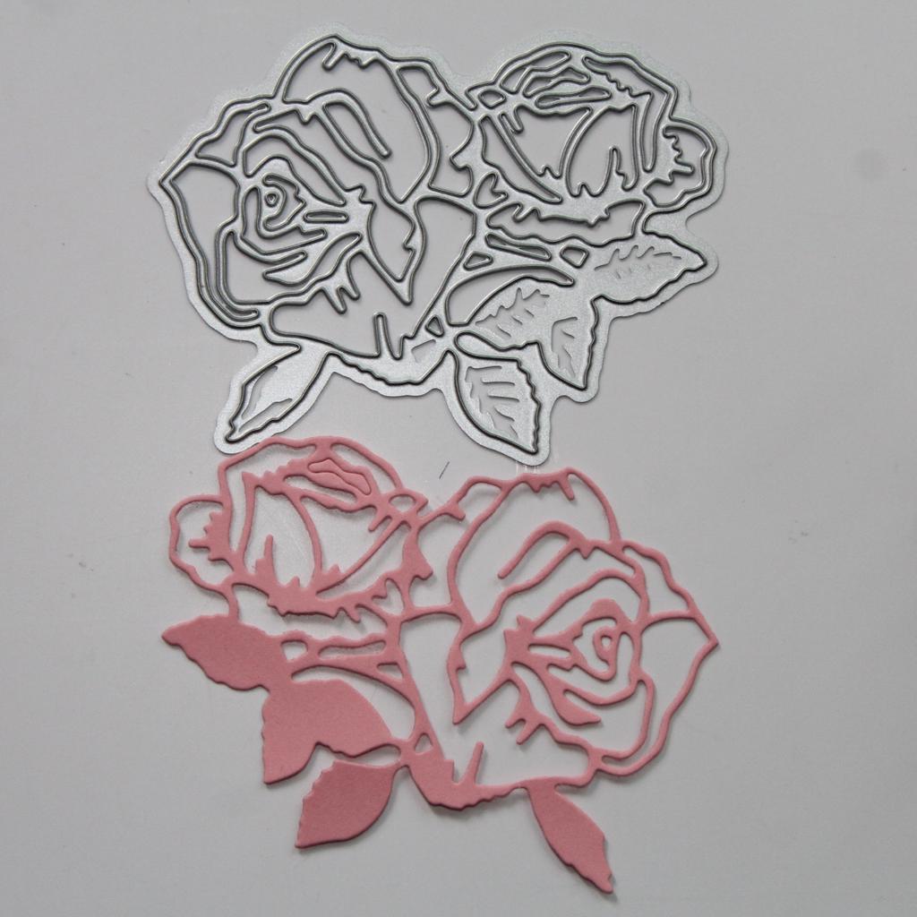 Metall-Stanzschablonen mit Rosenmotiv, gestanzt, für DIY Scrapbooking, Album, Papier, Karte, Prägung