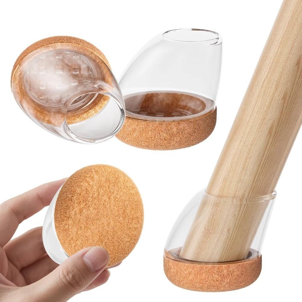 8pcs Diagonal Chair Leg Protectors Foot Covers Flexible Multifunctional Thick Wrap Felt Pads Protect Wooden Floors