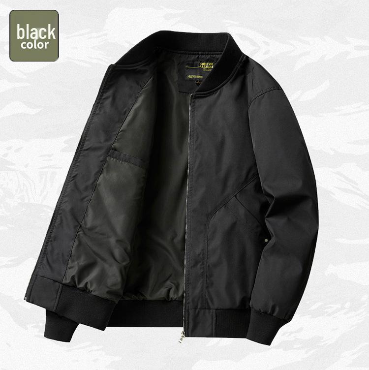 2024 Men's Pilot-Style Baseball Collar Jacket - Loose Fit for Spring & Autumn