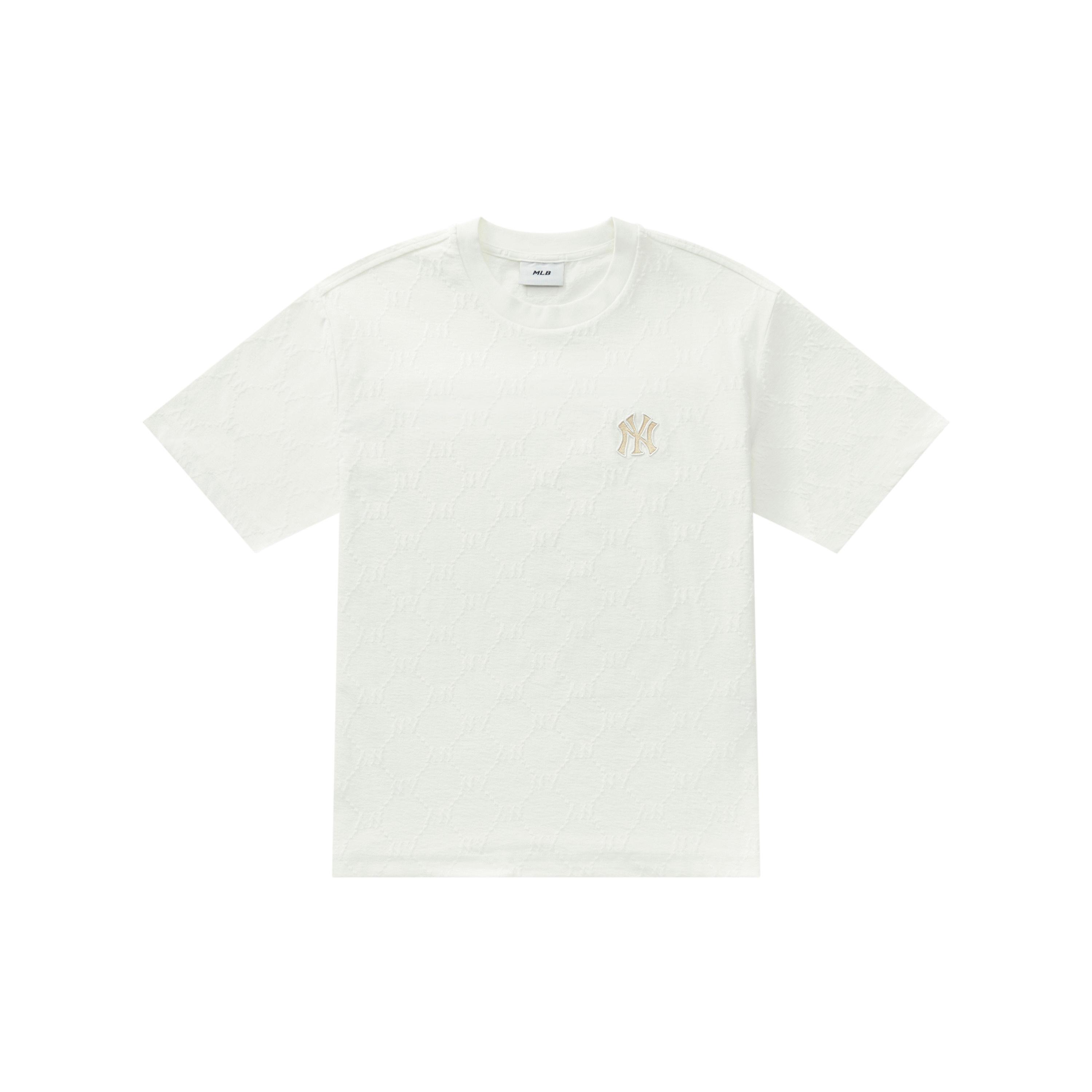 

New MLB MONOGRAM Collection New York Yankees SS25 T Shirt Unisex Ivory 3ATSM1353-50IVS XL