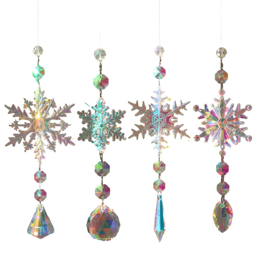 Handcrafted Crystal Suncatcher with Snowflake Diamond Christmas Decoration Unique Sun Catchers Wedding Decor