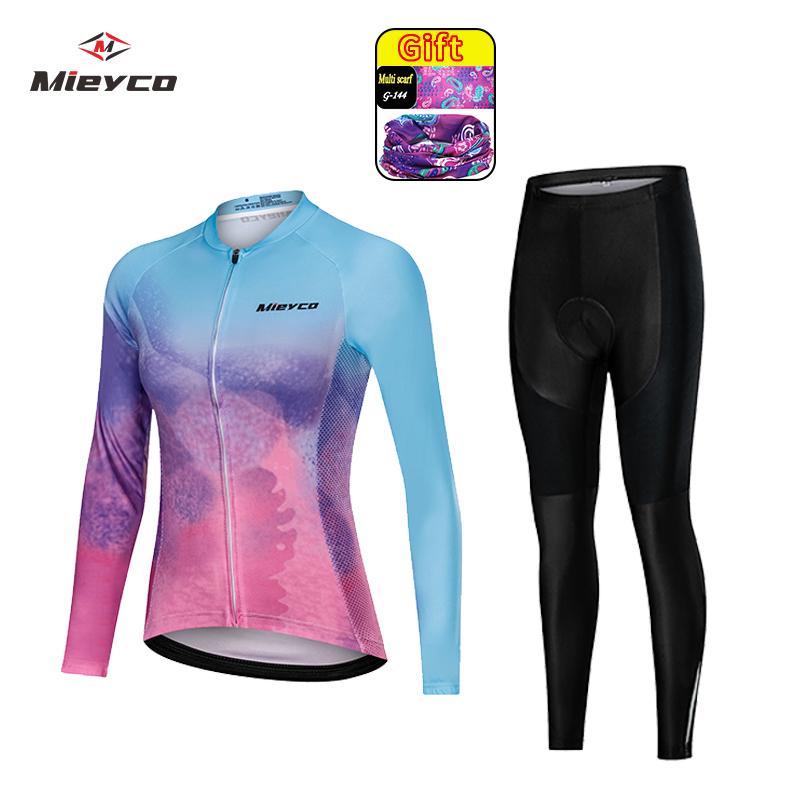 2026 Long Sleeved Autumn Mieyco Anti-UV Spring Women Polyester Bicycle Cycling Wear Cycling Bike Clothes Cycling Jersey Set Ciclismo Feminino