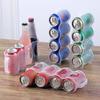 Portable Soda Can Organizer for Refrigerator Shelf, Beer Can Holder, Fridge Storage Sliding Rack, Clear PlasticPortable Soda Can