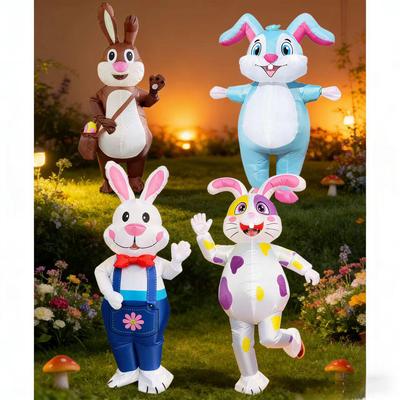 New Easter Bunny Inflatable Costume with Suspenders for Stage Performance