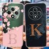 Für OPPO Reno12 F Hülle Niedliche A Z Buchstaben Blume Transparent Weiches Silikon Handy Rückseite Abdeckung Für OPPO Reno 12F 5G Reno12F 2024 Capa