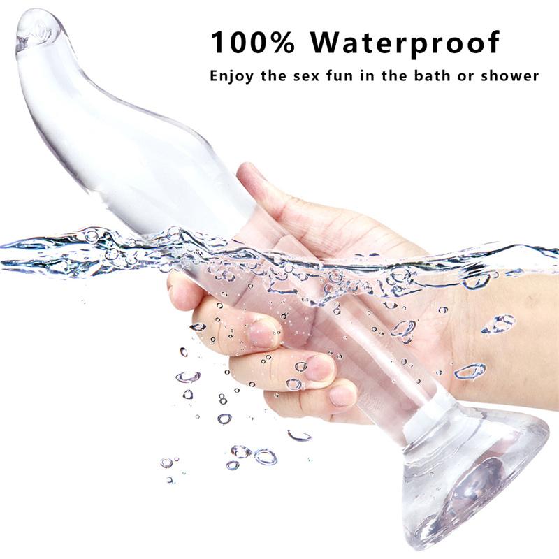 Suction Cup Transparent Anal Plug Male Anal Expander Back Court Female Masturbation Device Crystal Anal Penis Adult Sex Toys