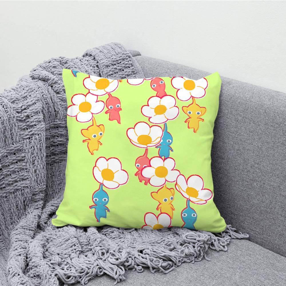 P-Pikmin Pillowcases Bedroom Living Room Sofa Home Decor Polyester Cushion Cover with Zipper