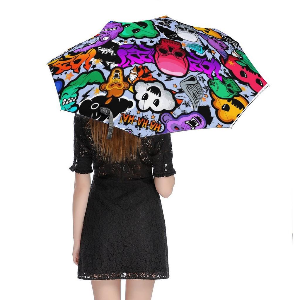 1 Pack Automatic Umbrella With Efficient Auto Mechanism And Wind Resistant Frame Designed For Travel Graffiti Style