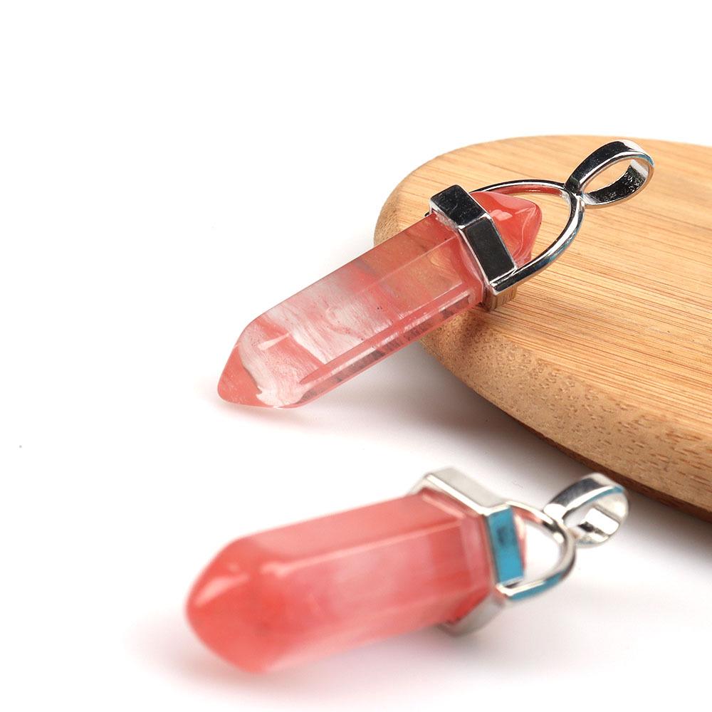 Collana Pendente Esagonale a Doppia Punta di Ametista per Yoga e Guarigione