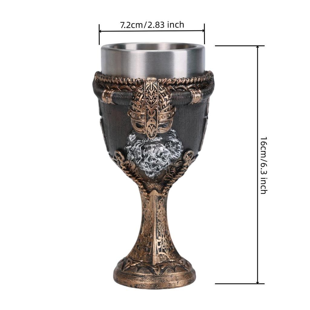 Cross-border medieval retro beer cup resin stainless steel coffee cup creative viking mug bar ornament