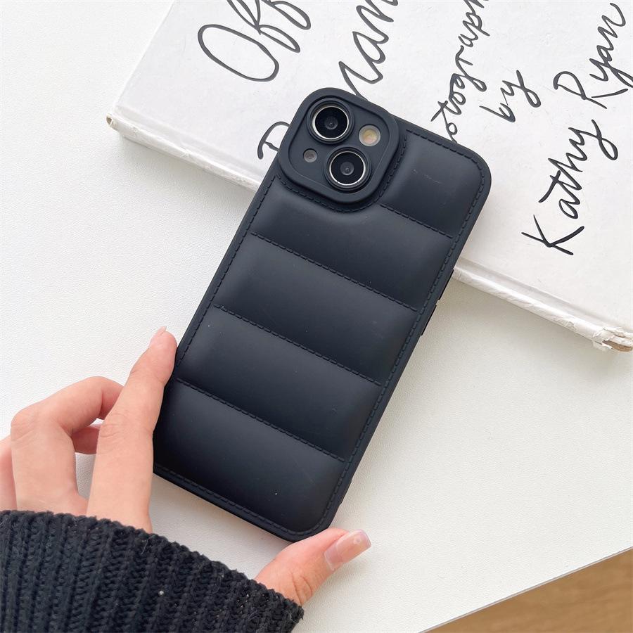 TPU Frosted Anti-Fingerprint Down Jacket for Apple iPhone 16, 14 Pro, 12, XR, 11