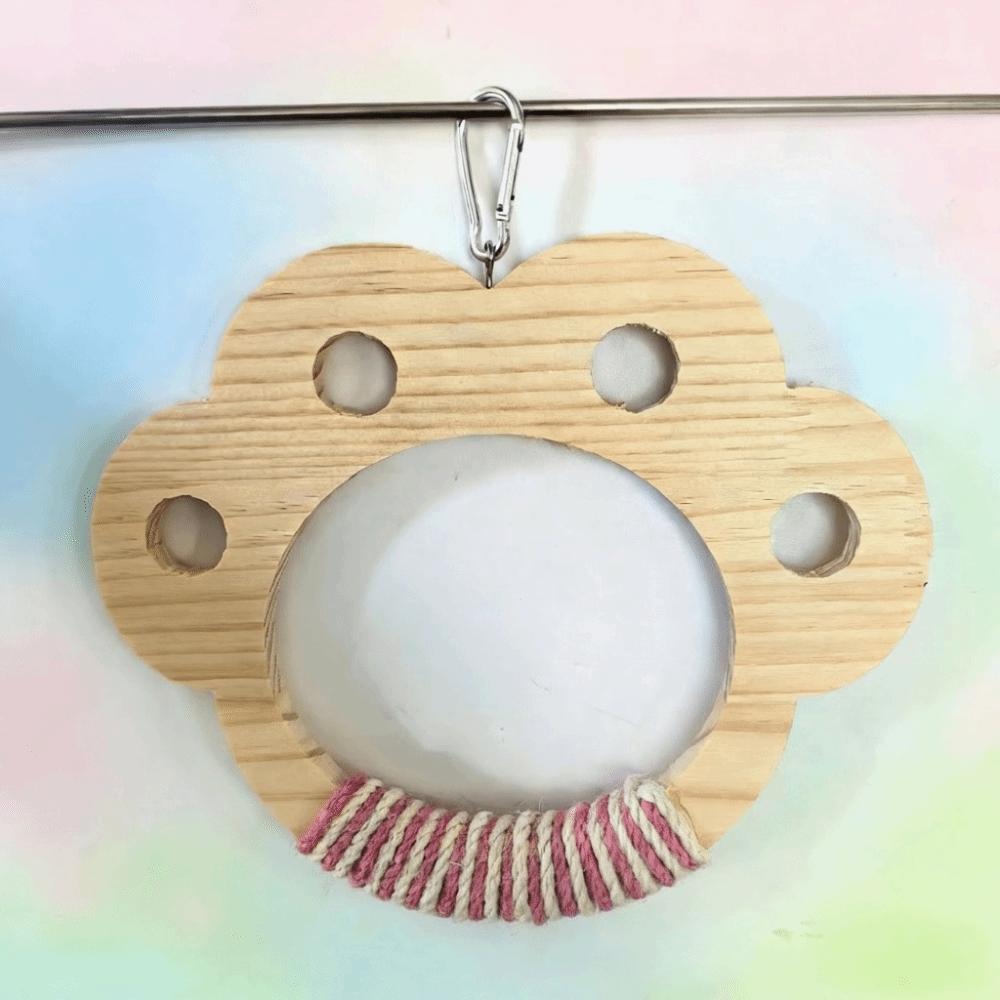 Wear Resistant Parrot Swing Toy Wooden Interactive Bird Toy Parrot Play Rack  Beak Sharpening