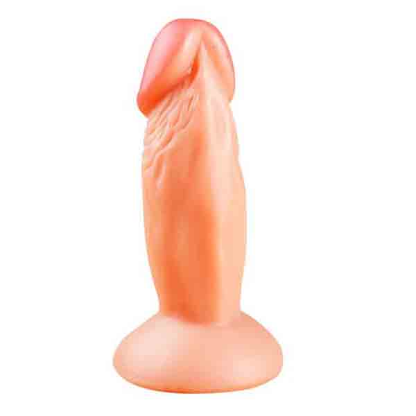 Small Teddy Sucker Simulation Fake Mini Penis Front and Rear Court Anal Plug for Women