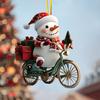 Christmas Ornament 2D Flat Acrylic Santa Claus/Snowman/Puppy Christmas Tree Hanging Ornaments for Holiday Tree Window Wall Decor