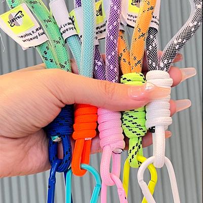 Lanyard Colore Fluorescente Cinturino per Telefono Rete Lanyard Per Borse Strisce Intrecciate Cordino Portachiavi Appeso Pantaloni Accessori Portachiavi
