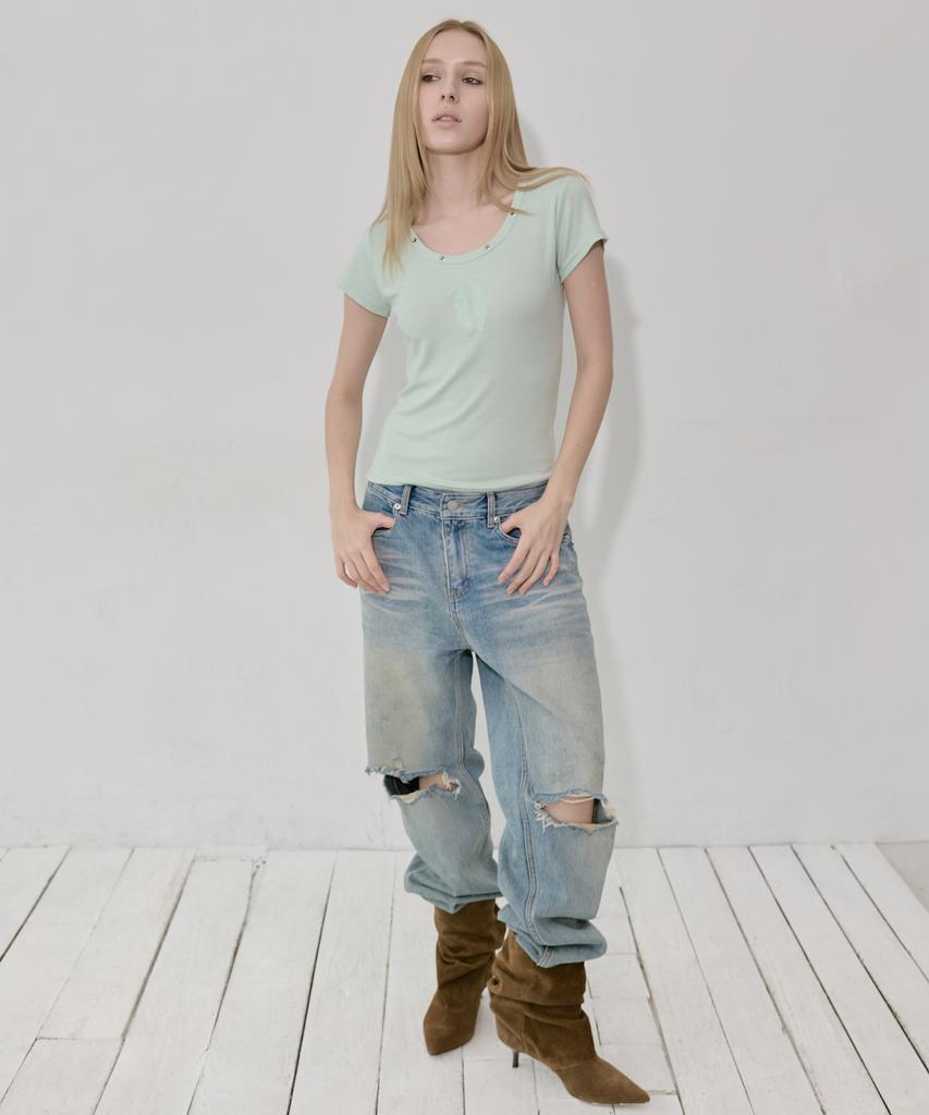 Lekim Lwe Eyelet T-Shirt (Mint)