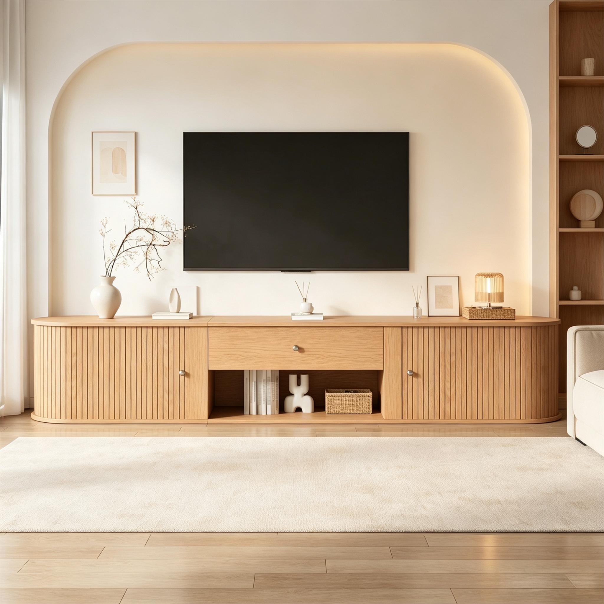 TV Cabinet with Round Design and