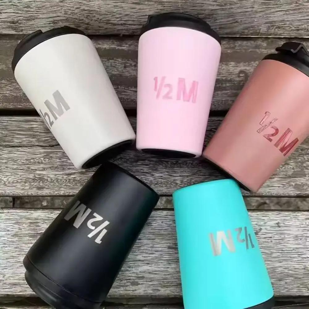 

In Stock 12oz Thermal Mug Saudi Half M Stainless Steel Insulated Coffee Cup Vacuum Thermos Travel Mug 12oz