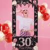 30th 40th 60th Birthday Photo Frame Photo Booth Props Rose Pink Gold Adult 30 40 60 Years Old Birthday Party Decor Background