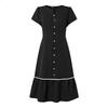 ZANZEA Women Elegant Casual Round Neck Solid Color Loose Short Sleeve Dress