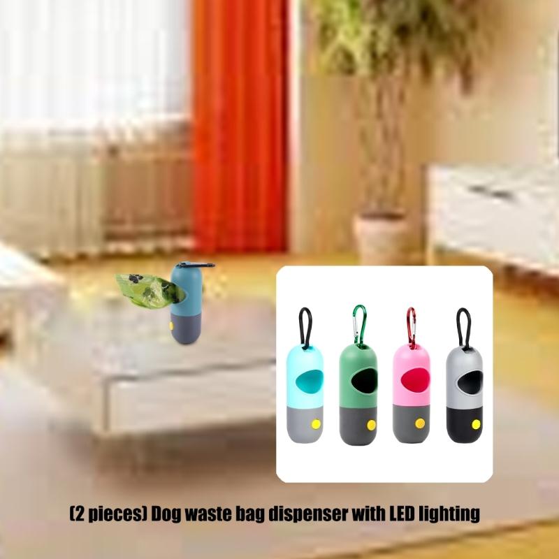LED Illuminated Dog Poop Bag Dispenser for Safe Nighttimes Dog Walks Ensuring Pet Safety and Easy Bag