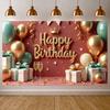 Birthday Event Display Luxurious Birthday Photo Background Display Golden Crown Birthday Party Banner For Private Party