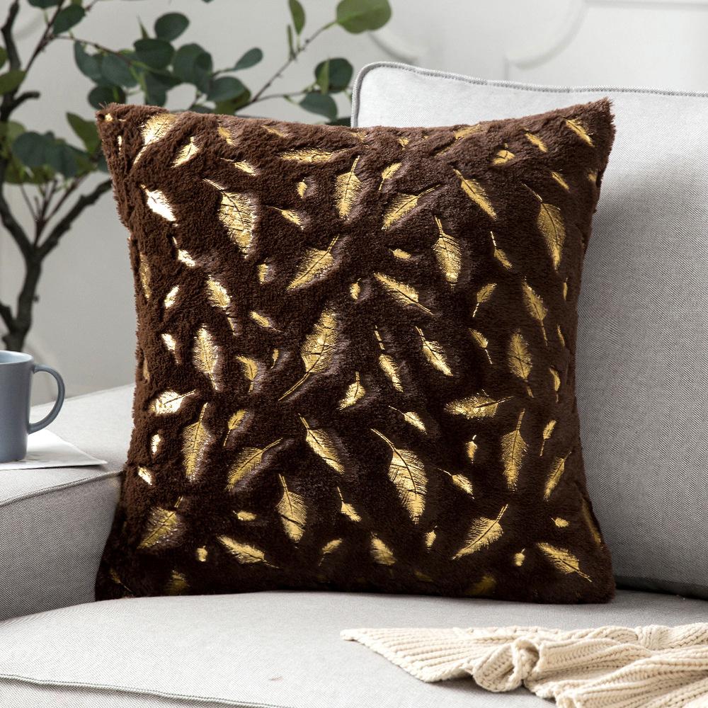 Plush Golden Fur Cushion Cover White 43x43 Decorative Pillow Cover for Sofa Home Decor Pillow Case Gray Black Fur Cushion Cover