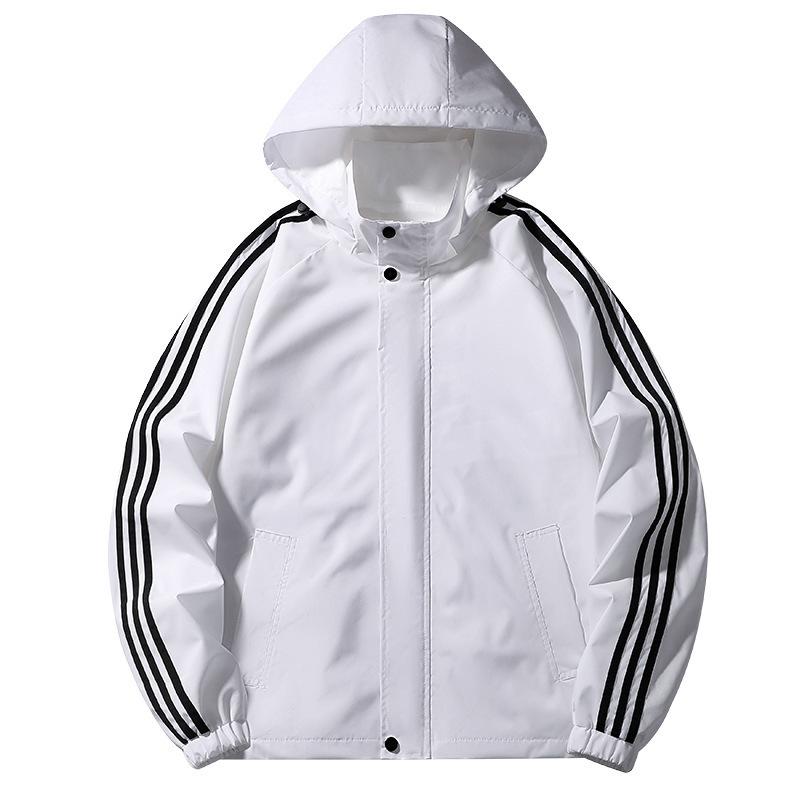 Nueva chaqueta de otoño para hombre, chaqueta con capucha de tres barras, chaqueta informal, gabardina, moda juvenil, top de moda.